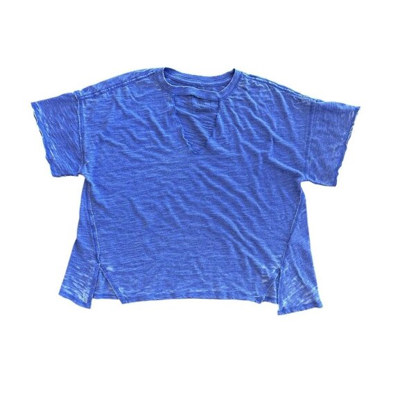 We The Free Oversized T-shirt Distressed Purple Size Small But Out V-neck - Picture 1 of 5